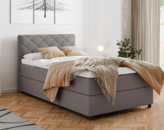Diamaro 120x200 cm mit Bettkasten und Topper - Dunkelgrau