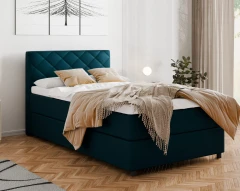 Diamaro 120x200 cm mit Bettkasten und Topper - Dunkeltürkis