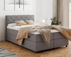 Diamaro 140x200 cm mit Bettkasten und Topper - Dunkelgrau