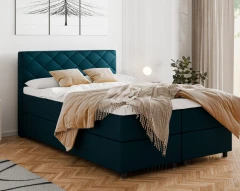 Diamaro 140x200 cm mit Bettkasten und Topper - Dunkeltürkis