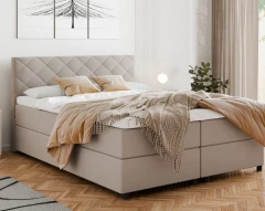 Diamaro 160x200 cm mit Bettkasten und Topper - Dunkelbeige