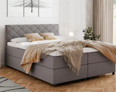 Diamaro 160x200 cm mit Bettkasten und Topper - Dunkelgrau