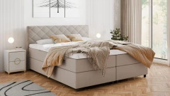 Diamaro 180x200 cm mit Bettkasten und Topper - Dunkelbeige