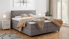 Diamaro 180x200 cm mit Bettkasten und Topper - Dunkelgrau