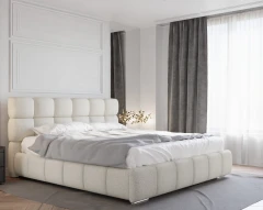 Polsterbett BLISS 180x200cm mit Bettkasten - Beige (Bezug Raven 22)