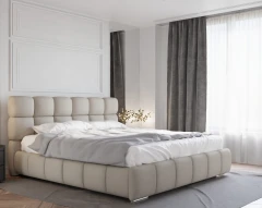 Polsterbett BLISS 180x200cm mit Bettkasten - Braun (Bezug Raven 30)