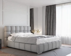 Polsterbett BLISS 160x200cm mit Bettkasten - Grau (Bezug Raven 06)