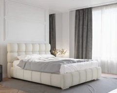 Polsterbett BLISS 160x200cm mit Bettkasten - Beige (Bezug Raven 22)