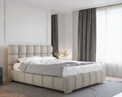 Polsterbett BLISS 160x200cm mit Bettkasten - Braun (Bezug Raven 30)