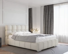Polsterbett BLISS 140x200cm mit Bettkasten - Beige (Bezug Raven 22)