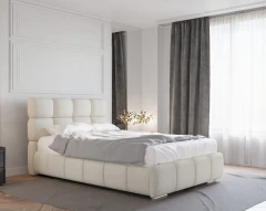 Polsterbett BLISS 120x200cm mit Bettkasten - Beige (Bezug Raven 22)