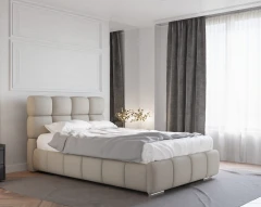 Polsterbett BLISS 120x200cm mit Bettkasten - Braun (Bezug Raven 30)