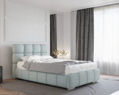 Polsterbett BLISS 120x200cm mit Bettkasten - Blau (Bezug Raven 80)