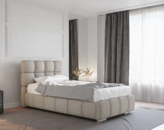 Polsterbett BLISS 100x200cm mit Bettkasten - Braun (Bezug Raven 30)