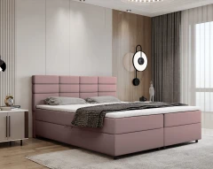 REVE Boxspringbett 180x200 Stoff Rosa - Kronos 27