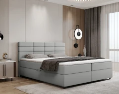 REVE Boxspringbett 180x200 Stoff Hellgrau - Fancy 85