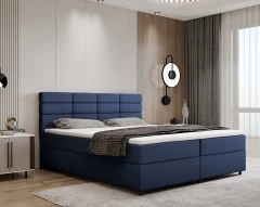 REVE Boxspringbett 180x200 Stoff Blau - Fancy 79