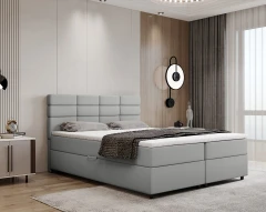 REVE Boxspringbett 160x200 Stoff Hellgrau - Fancy 85
