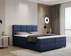 REVE Boxspringbett 160x200 Stoff Blau - Fancy 79