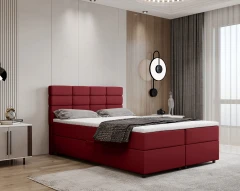 REVE Boxspringbett 140x200 Stoff Rot - kronos 2