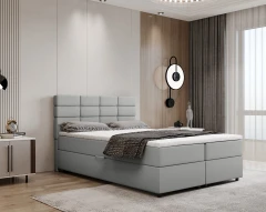 REVE Boxspringbett 140x200 Stoff Hellgrau - Fancy 85