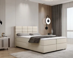 REVE Boxspringbett 140x200 Stoff Beige - bondo 1