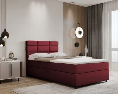 REVE Boxspringbett 120x200 Stoff Rot - Kronos 02