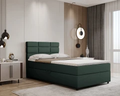 REVE Boxspringbett 120x200 Stoff Grün - Faro 07