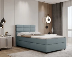 REVE Boxspringbett 120x200 Stoff Taubenblau - Bondo 09