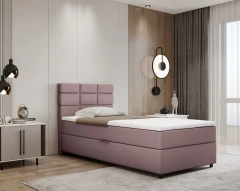 REVE Boxspringbett 100x200 Stoff Rosa - Kronos 27