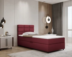 REVE Boxspringbett 100x200 Stoff Rot - Kronos 02