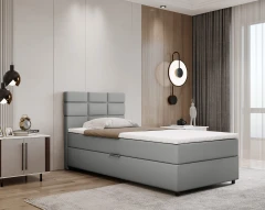 REVE Boxspringbett 100x200 Stoff Hellgrau - Fancy 85