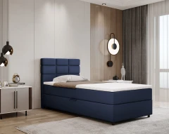 REVE Boxspringbett 100x200 Stoff Blau - Fancy 79