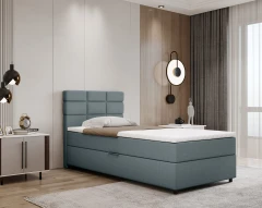 REVE Boxspringbett 100x200 Stoff Taubenblau - Bondo 09