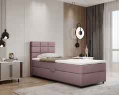 REVE Boxspringbett 90x200 Stoff Rosa - Kronos 27