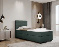 REVE Boxspringbett 90x200 Stoff Grün - Faro 07