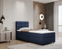 REVE Boxspringbett 90x200 Stoff Blau - Fancy 79