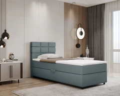REVE Boxspringbett 90x200 Stoff Taubenblau - Bondo 09