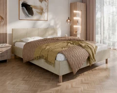 Polsterbett ALMORE Elegantes Polsterbett - Beige, Aston 02, 160x200