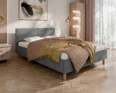 Polsterbett ALMORE Elegantes Polsterbett - Grau, Aston 13, 140x200