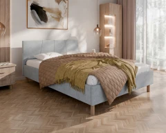 Polsterbett ALMORE Elegantes Polsterbett - Grau, Aston 16, 140x200