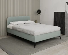 MAVILO 140x200cm, Polsterbett, Doppelbett, Stoff Blau - Raven 80