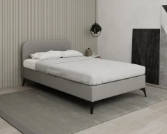 MAVILO 120x200cm, Polsterbett, Komfortbett, Einzelbett, Stoff Grau - Raven 06