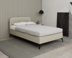 MAVILO 120x200cm, Polsterbett, Komfortbett, Einzelbett, Stoff Beige - Raven 22