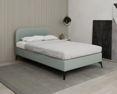 MAVILO 120x200cm, Polsterbett, Komfortbett, Einzelbett, Stoff Blau - Raven 80