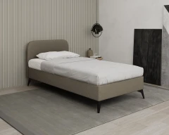 MAVILO 100x200cm, Polsterbett, Einzelbett, Stoff Braun - Raven 30