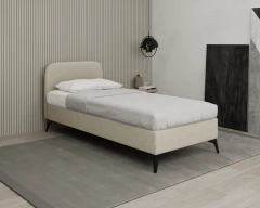 MAVILO 90x200cm, Polsterbett, Einzelbett, Stoff Beige - Raven 22