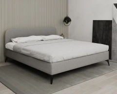 MAVILO 180x200cm, Polsterbett, Doppelbett, Stoff Grau - Raven 06