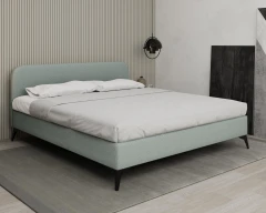 MAVILO 180x200cm, Polsterbett, Doppelbett, Stoff Blau - Raven 80