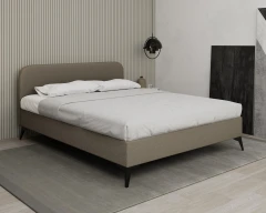 MAVILO 160x200cm, Polsterbett, Doppelbett, Stoff Braun - Raven 30